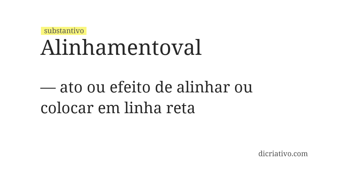 Significado de alinhamentoval