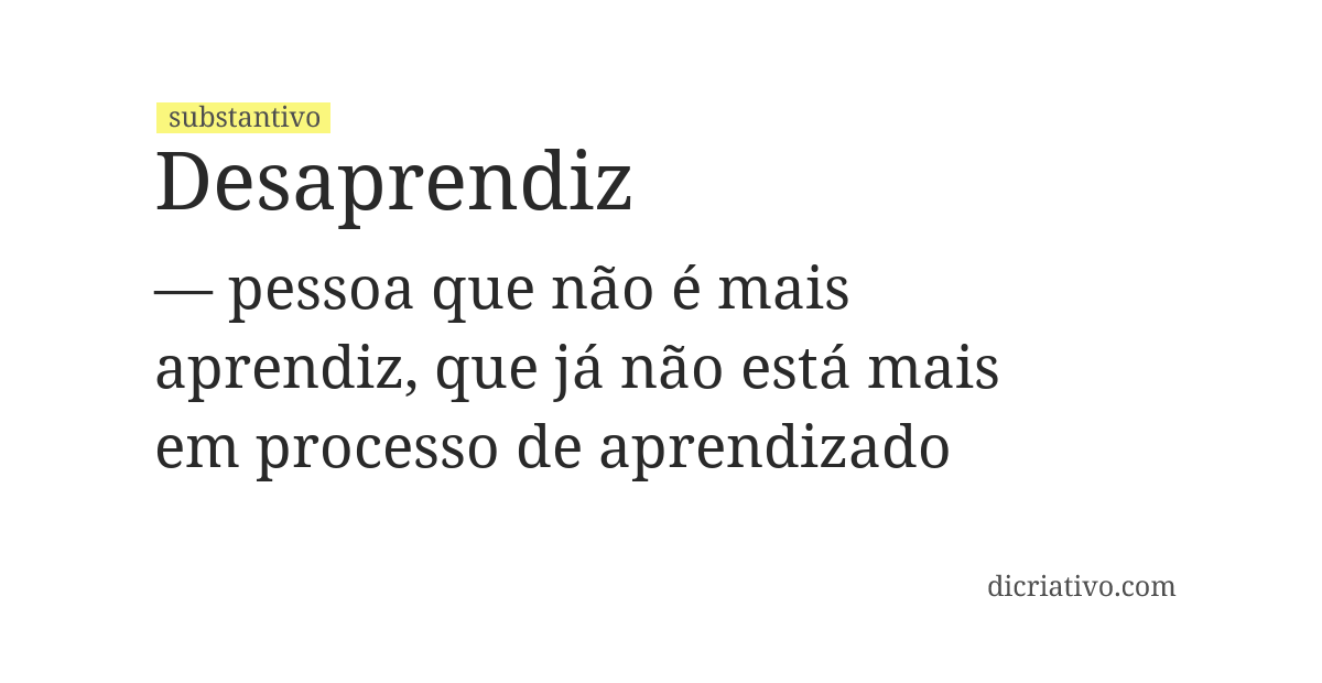 Significado de desaprendiz