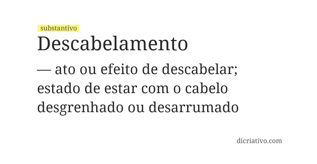 Significado de descabelamento