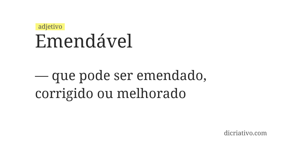 Significado de emendável