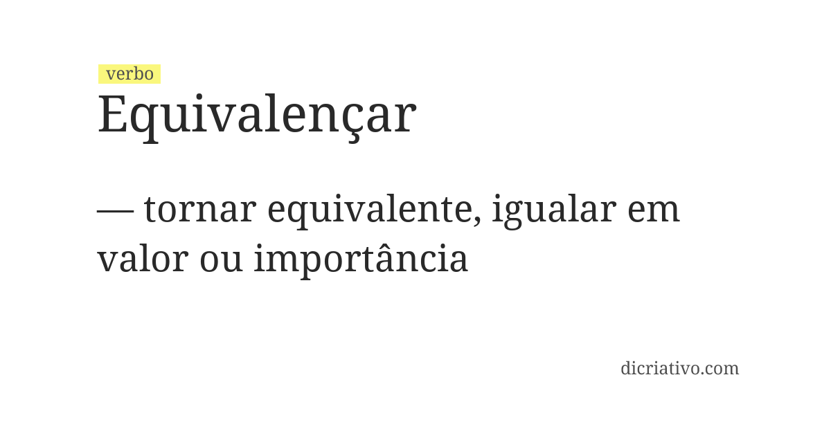 Significado de equivalençar