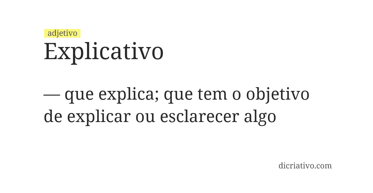 Significado de explicativo