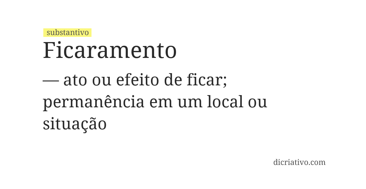 Significado de ficaramento