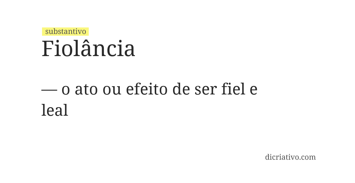 Significado de fiolância