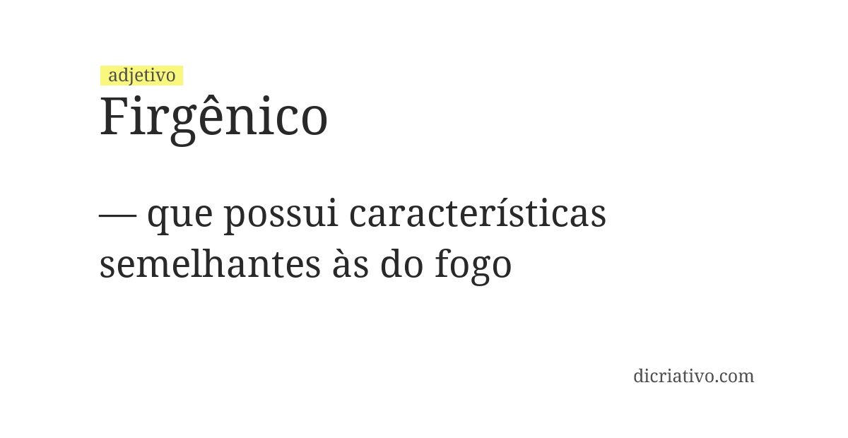 Significado de firgênico