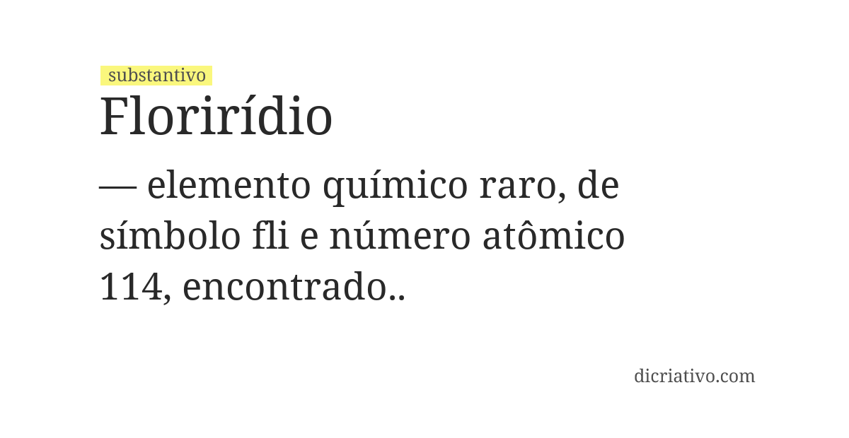 Significado de florirídio