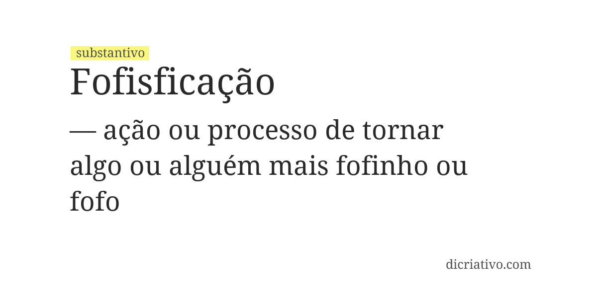 Significado de fofisficação