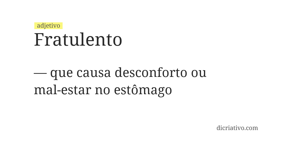Significado de fratulento