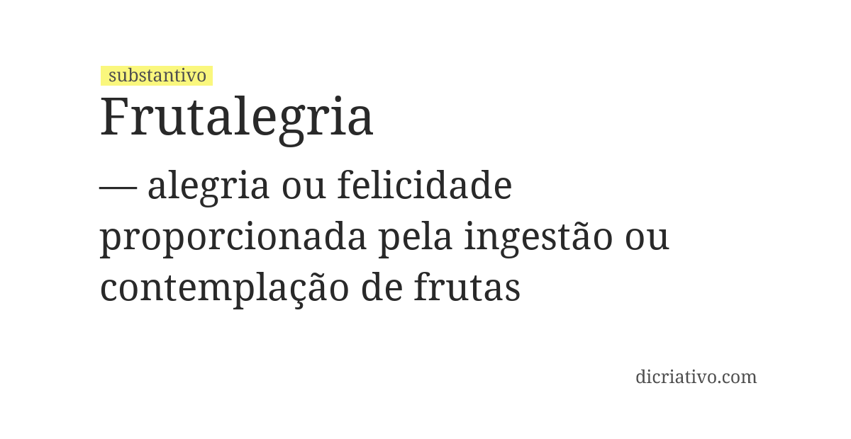 Significado de frutalegria