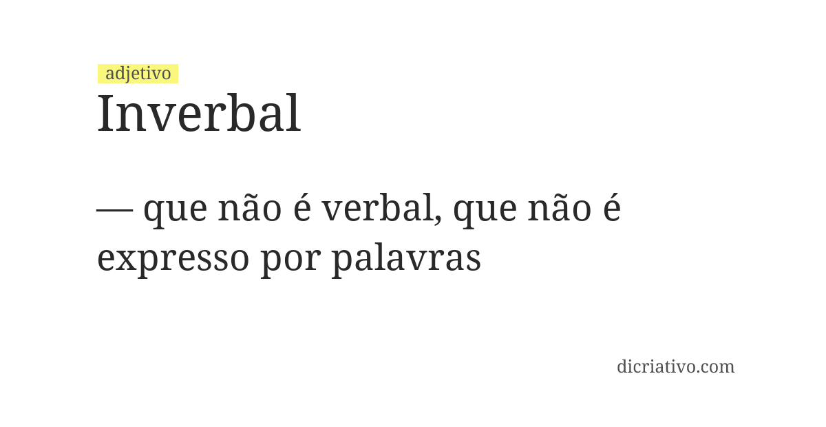 Significado de inverbal