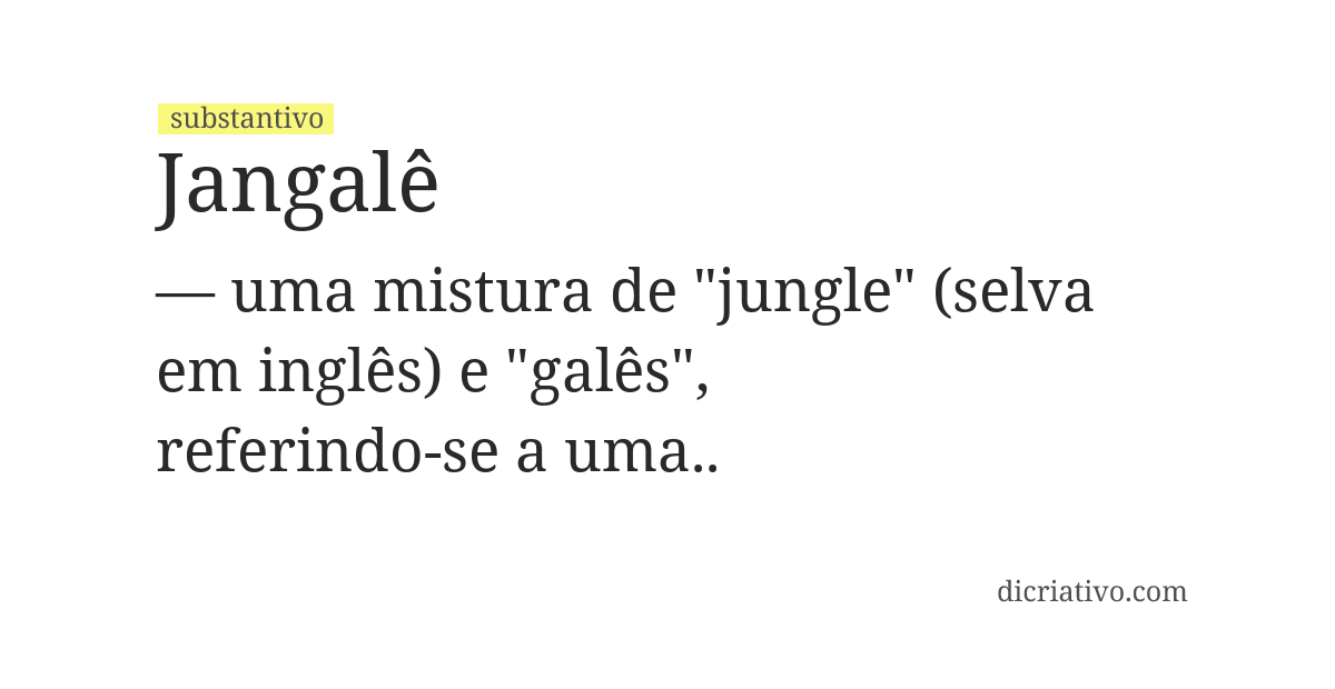 Significado de jangalê