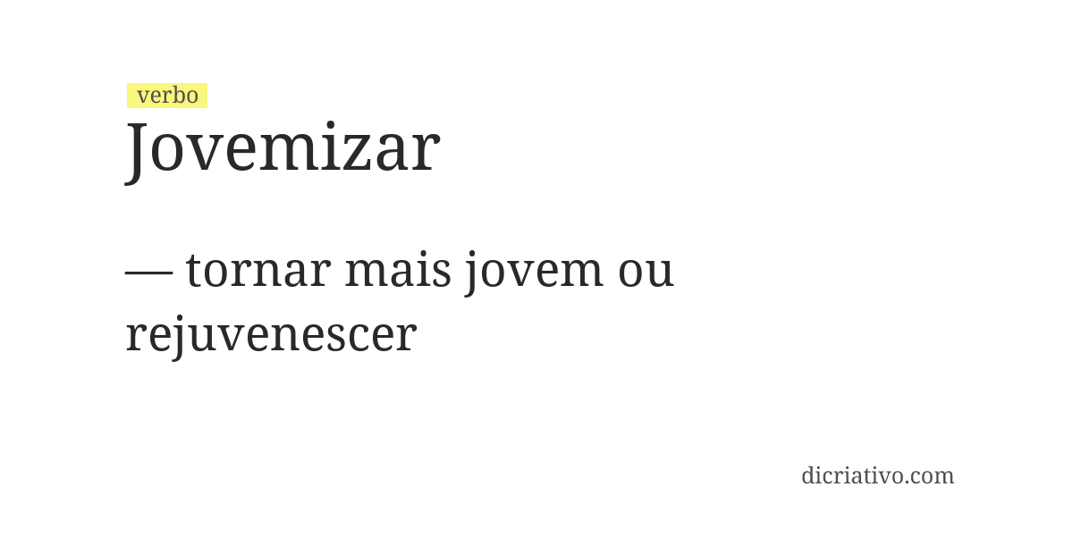 Significado de jovemizar