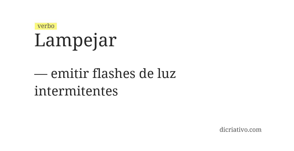 Significado de lampejar