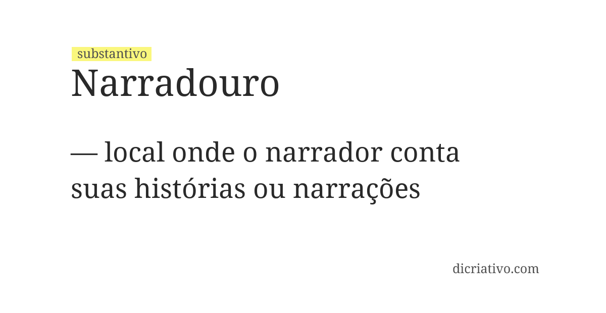 Significado de narradouro