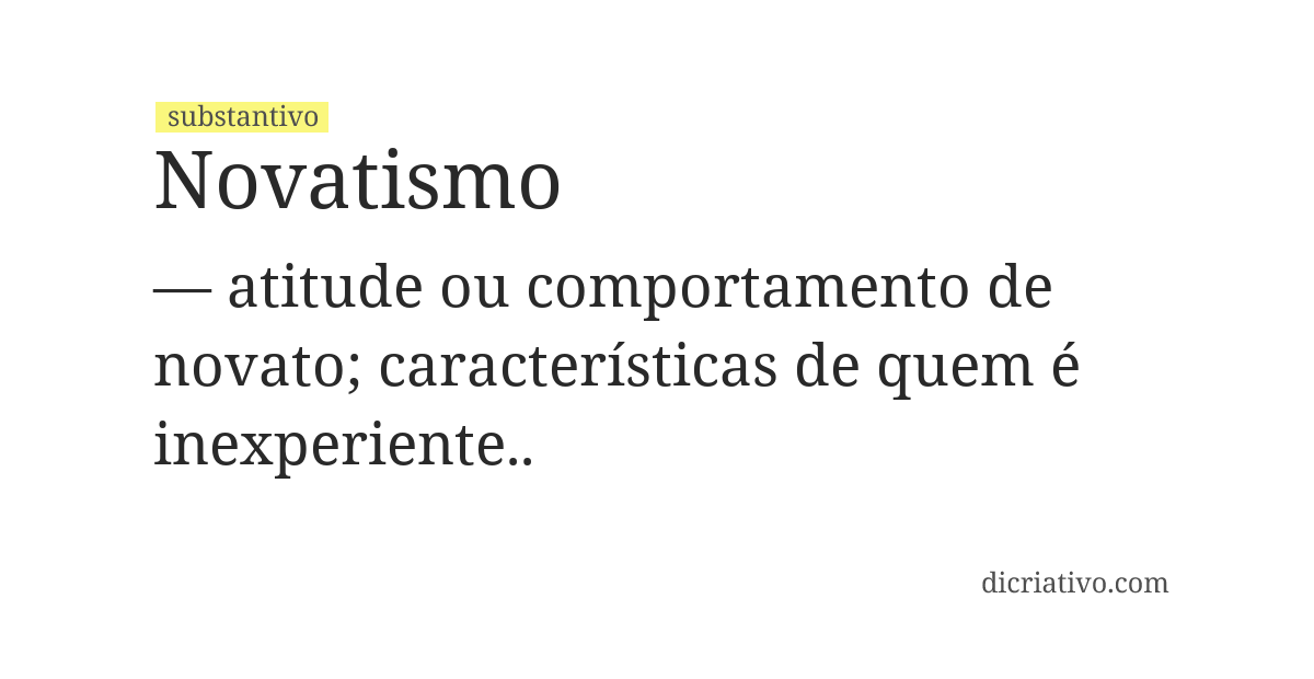 Significado de novatismo