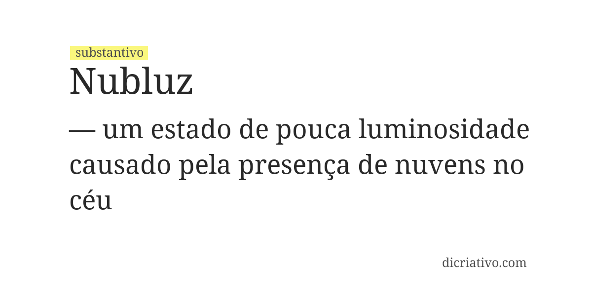 Significado de nubluz