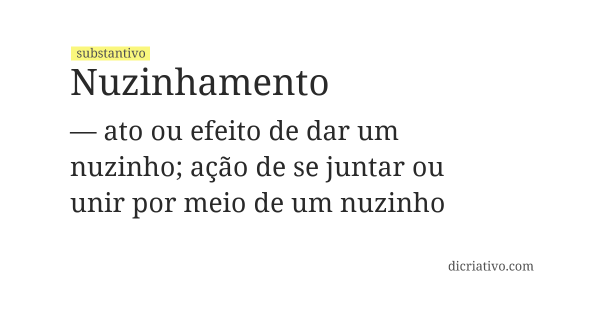 Significado de nuzinhamento