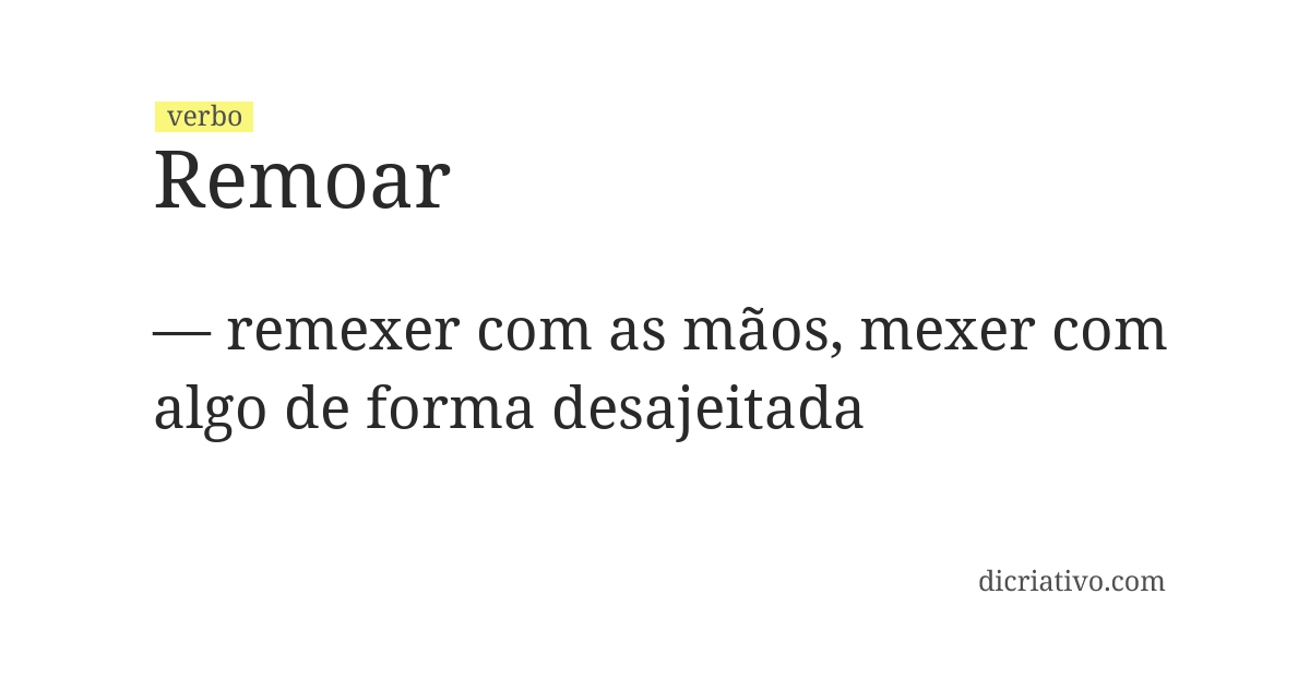 Significado de remoar