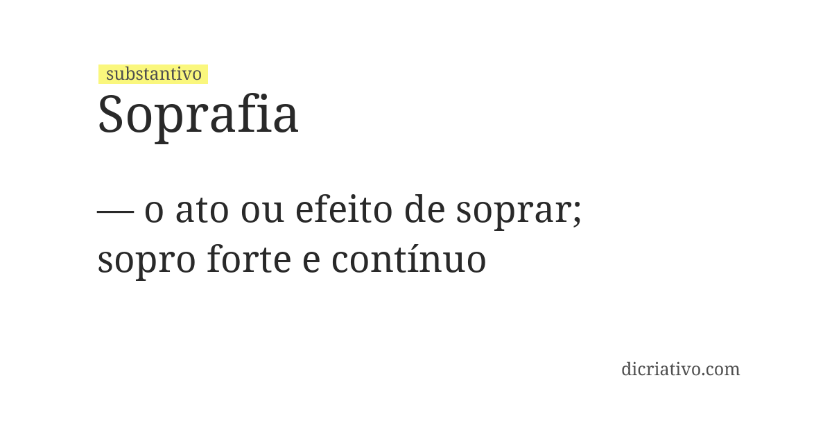 Significado de soprafia