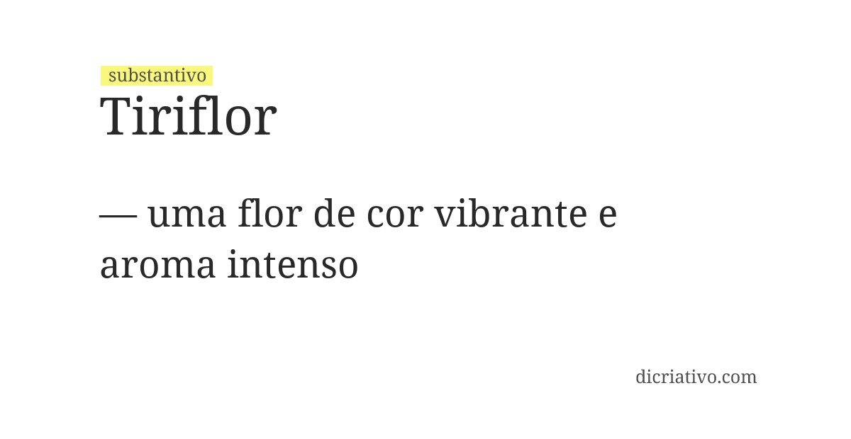 Significado de tiriflor