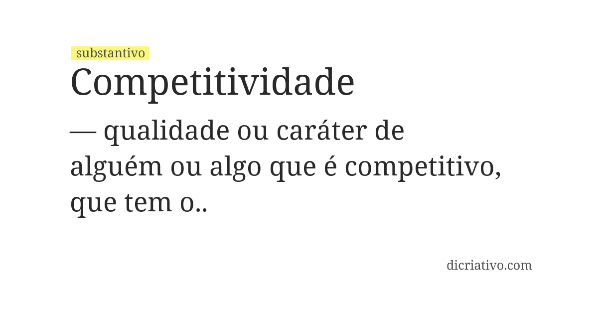 Significado de competitividade