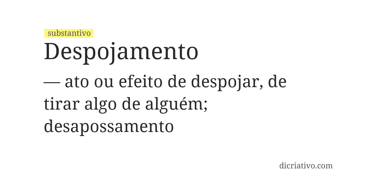 Significado de despojamento