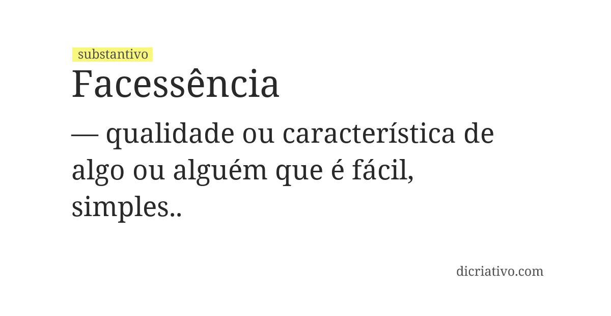 Significado de facessência