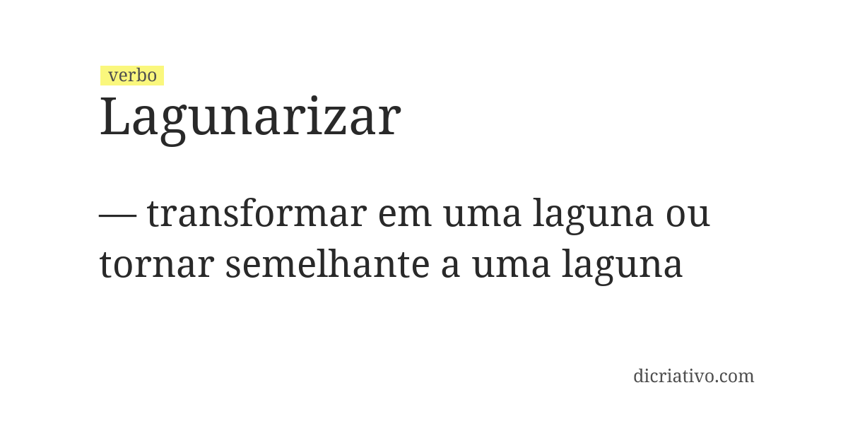 Significado de lagunarizar