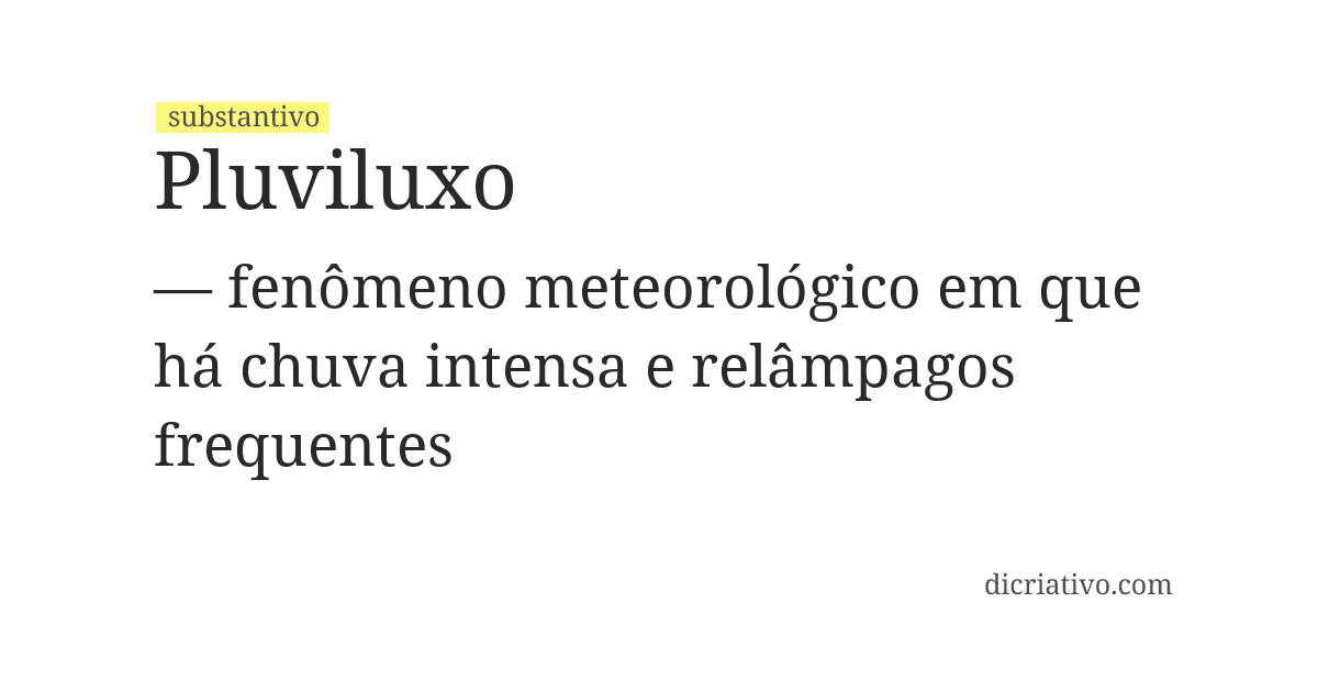 Significado de pluviluxo