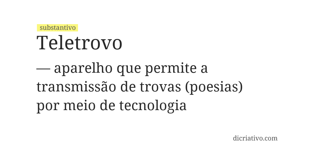 Significado de teletrovo