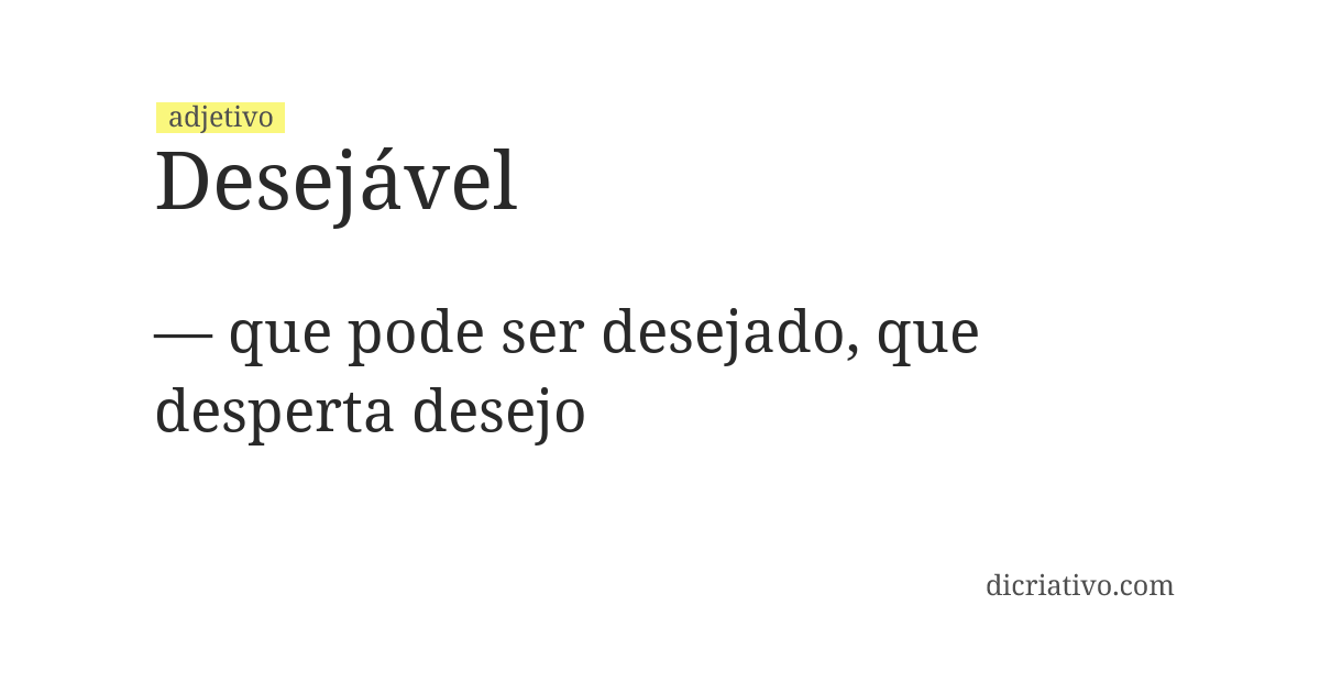 Significado de desejável