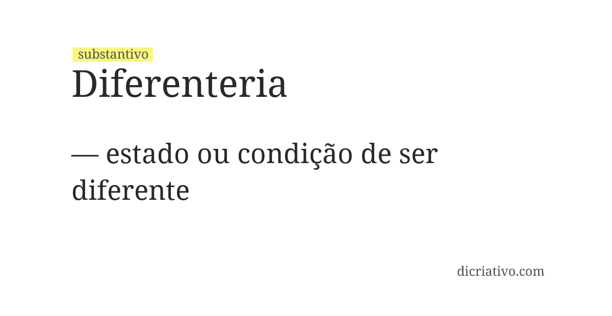 Significado de diferenteria