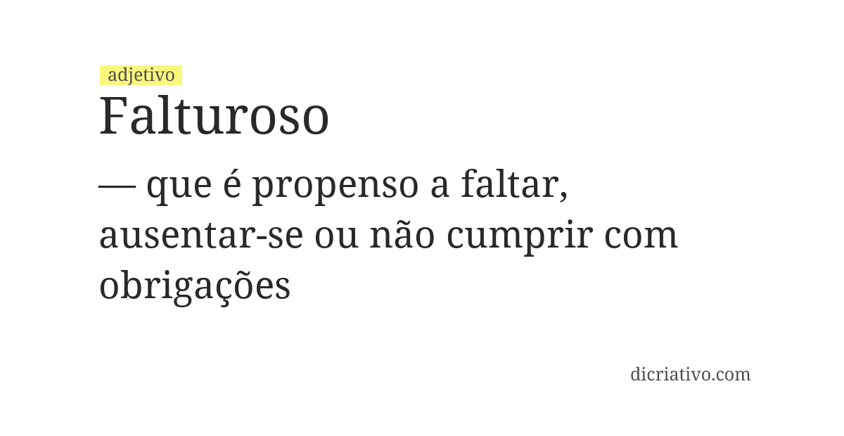 Significado de falturoso