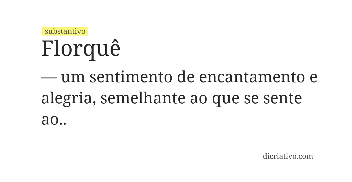 Significado de florquê