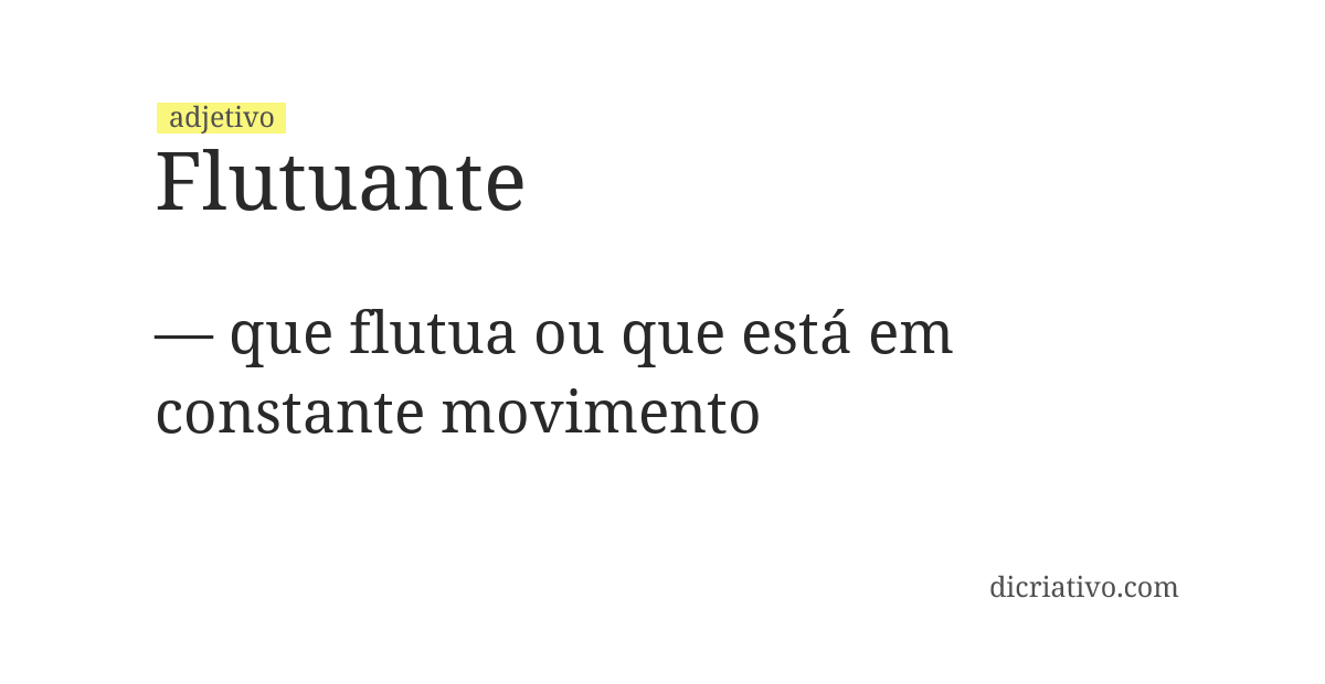 Significado de flutuante