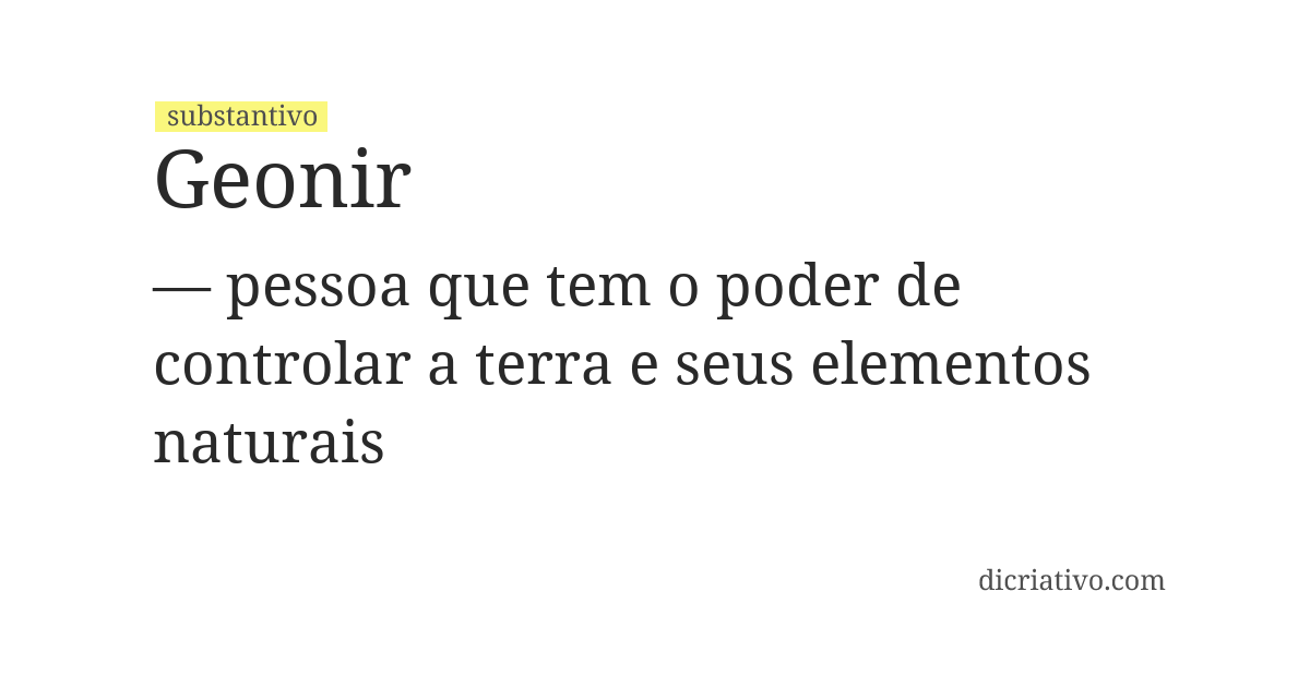 Significado de geonir