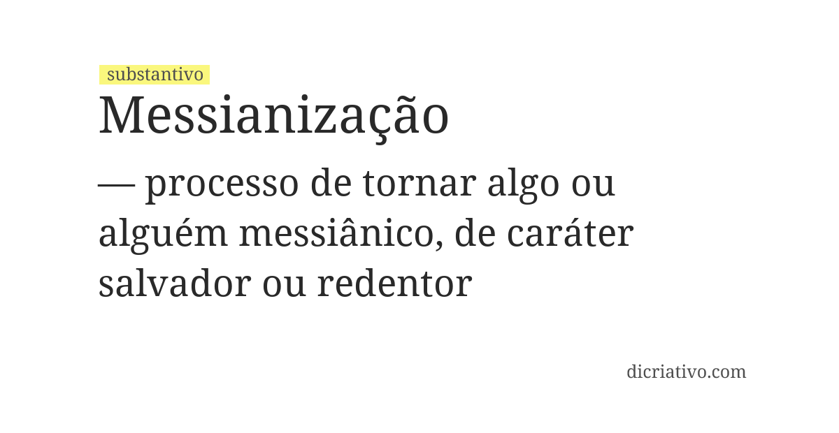 Significado de messianização