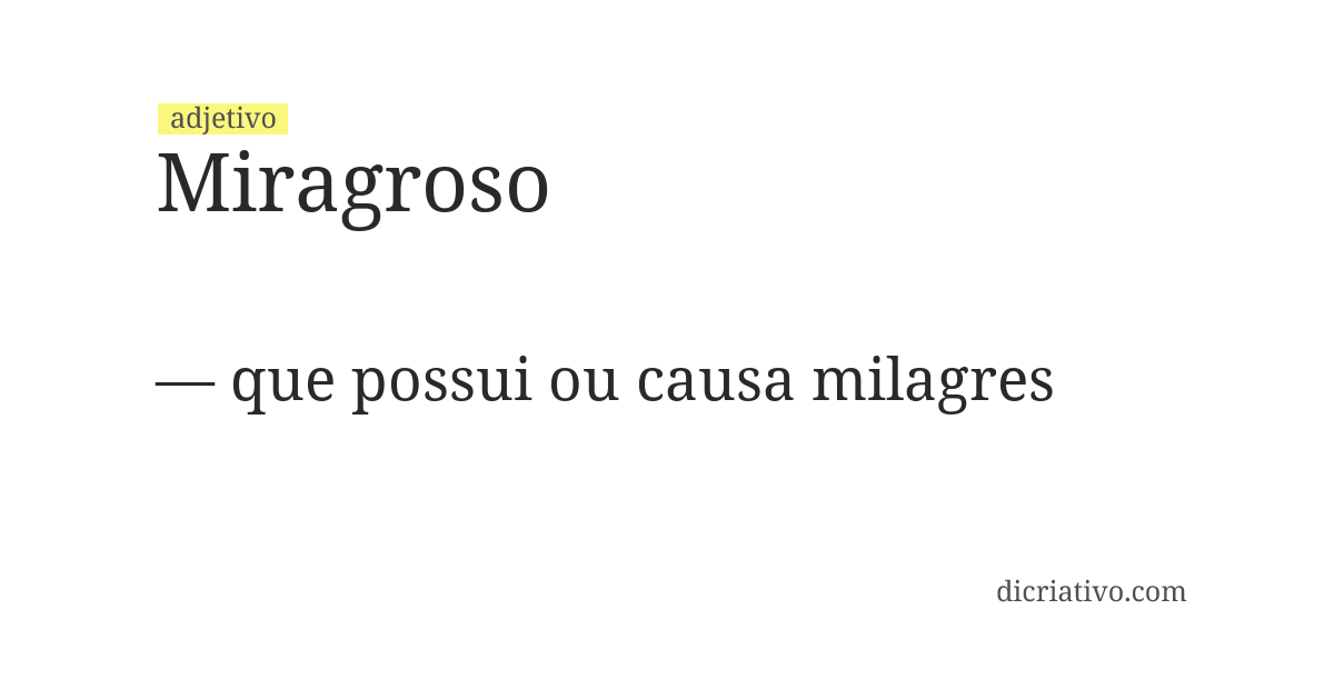Significado de miragroso