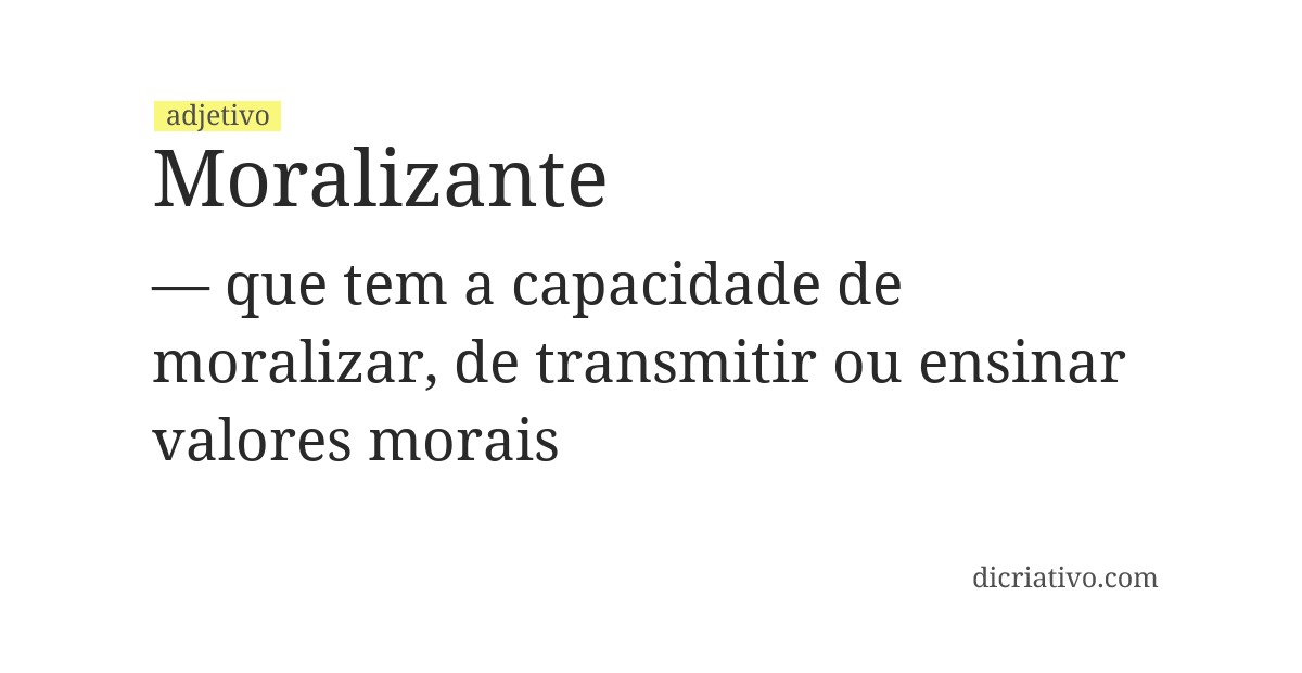 Significado de moralizante