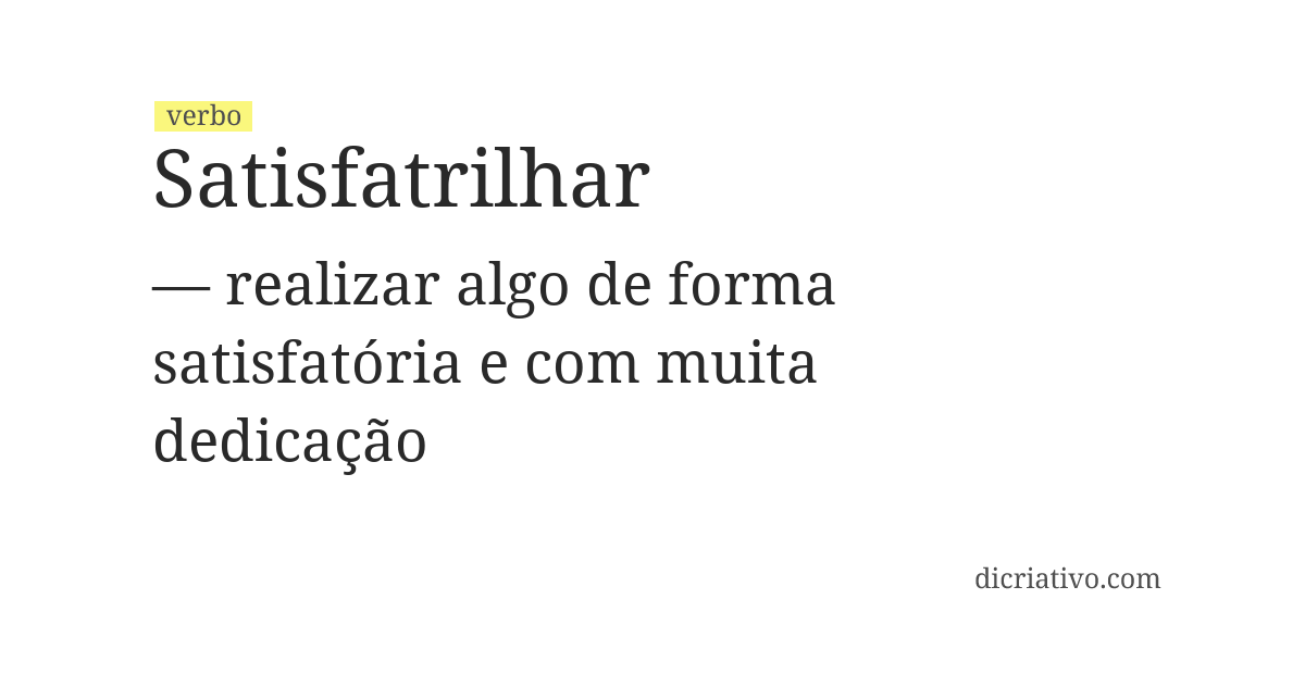 Significado de satisfatrilhar