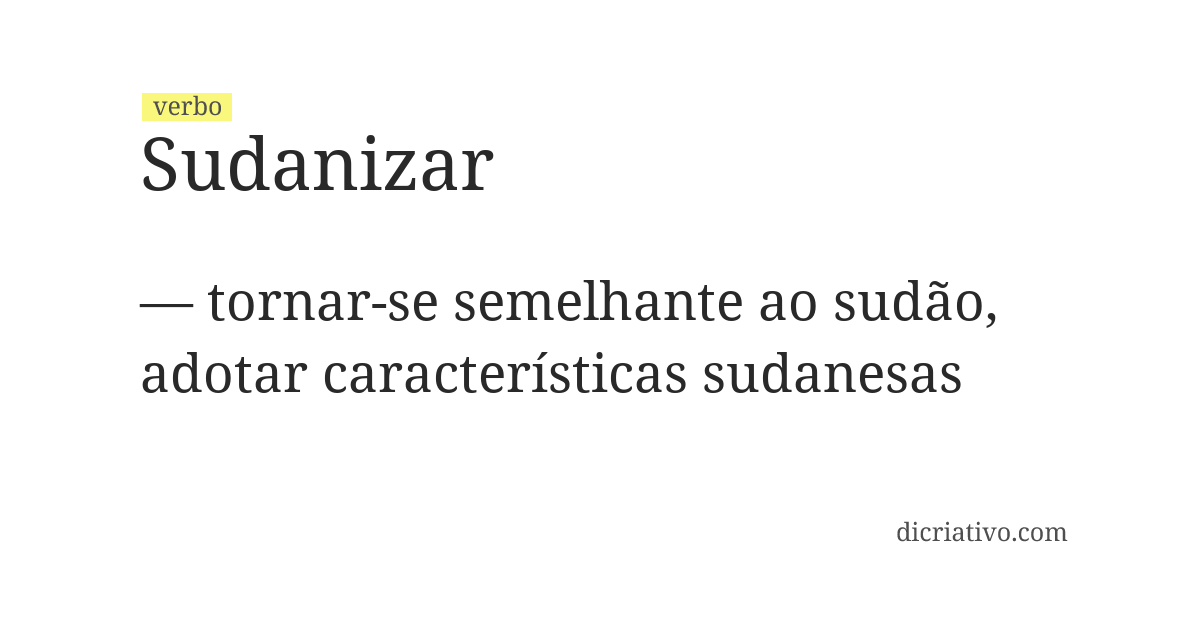 Significado de sudanizar
