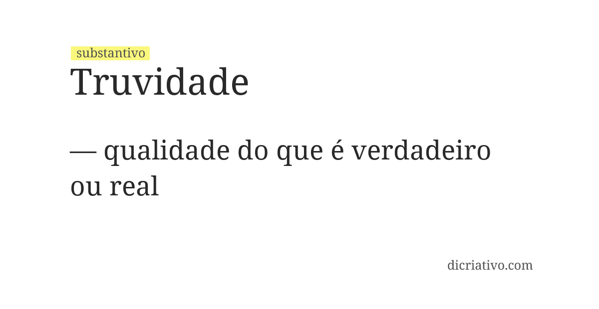 Significado de truvidade