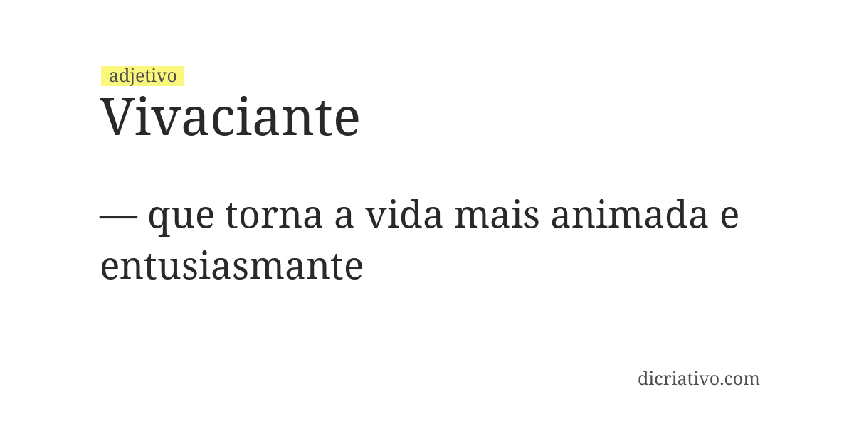 Significado de vivaciante