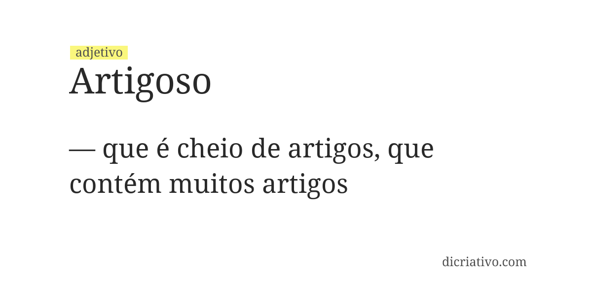 Significado de artigoso