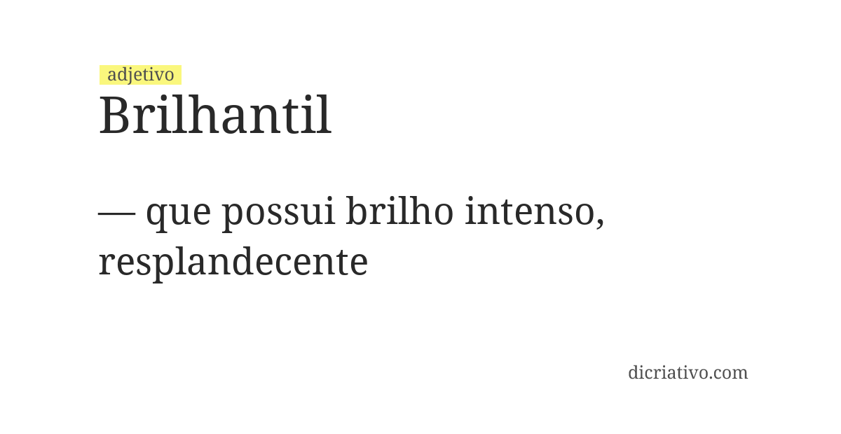 Significado de brilhantil
