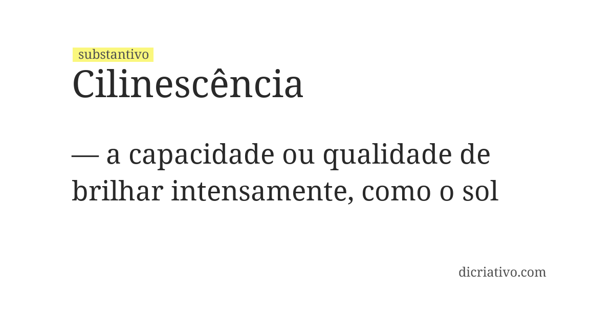 Significado de cilinescência