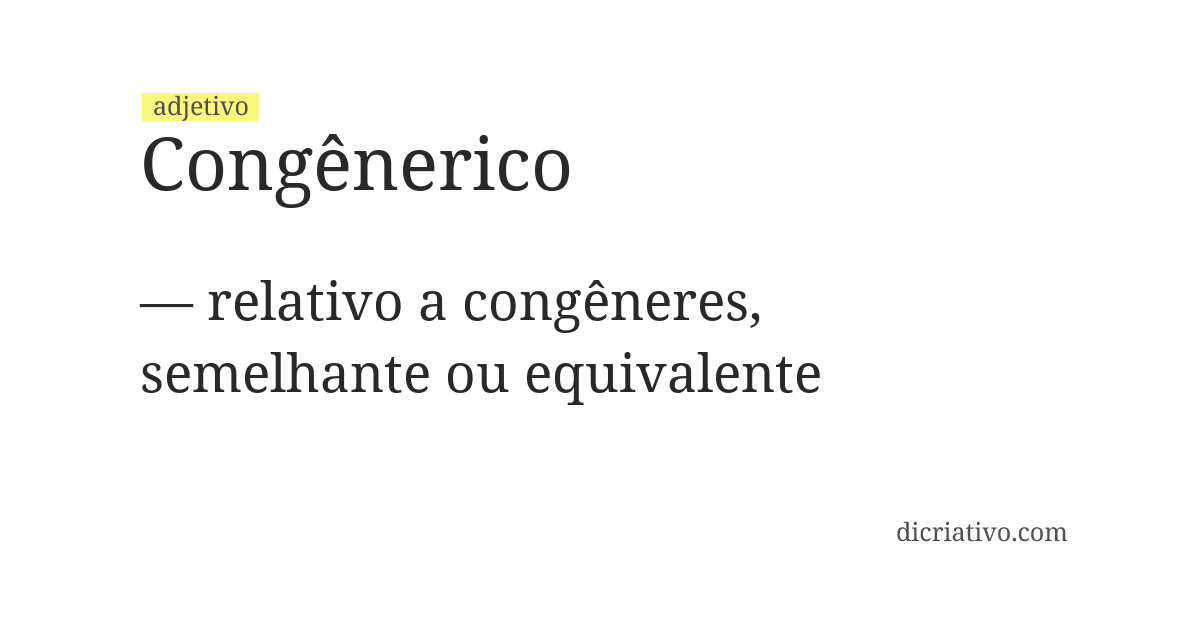 Significado de congênerico