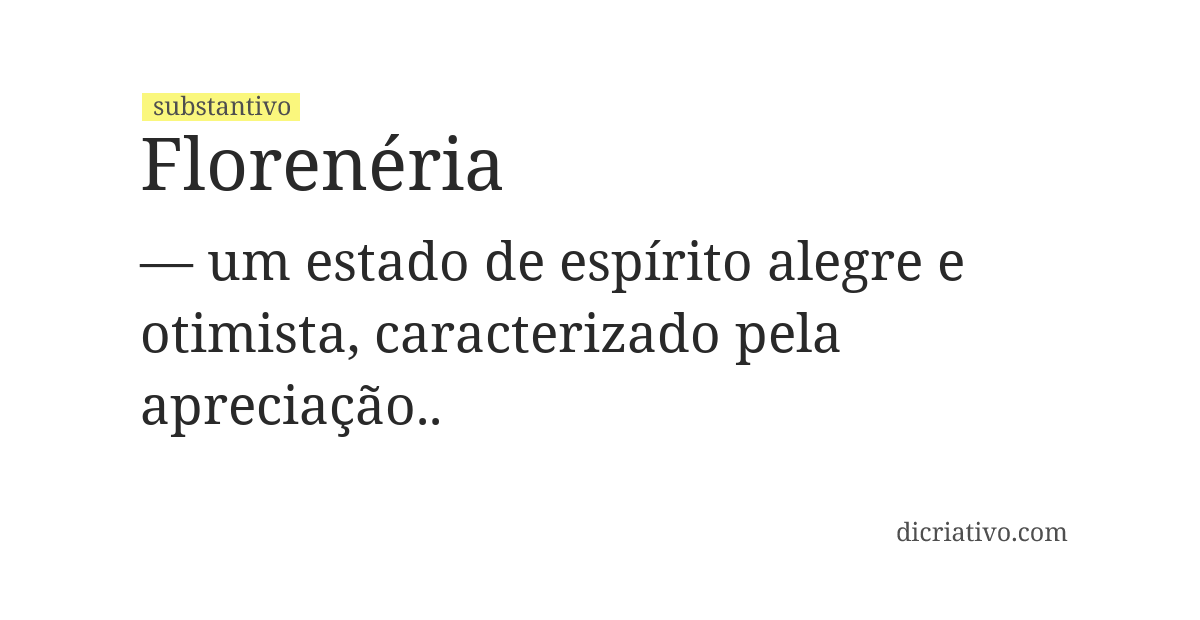 Significado de florenéria