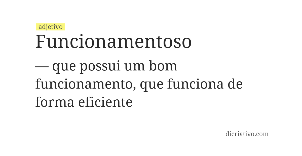 Significado de funcionamentoso