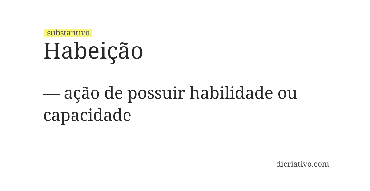 Significado de habeição